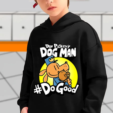 Spring Dog Man Hoodie Kids Clothes Girls Boys Cartoon Hooded Sweatshirts Autumn Long Sleeve Outerwear DOGMAN Children Clothing