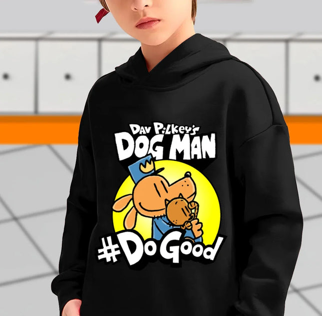 Spring Dog Man Hoodie Kids Clothes Girls Boys Cartoon Hooded Sweatshirts Autumn Long Sleeve Outerwear DOGMAN Children Clothing