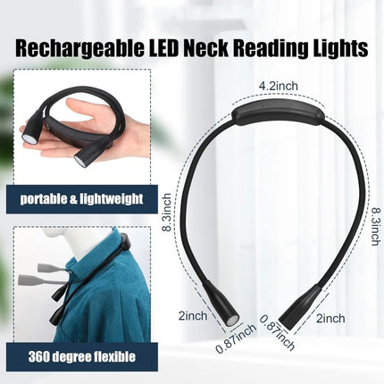 Rechargeable LED Neck Reading Lights Neck Light for Reading Lamp 3 Colors 9 Brightness Flexible Arm Neck Light Read Book Light