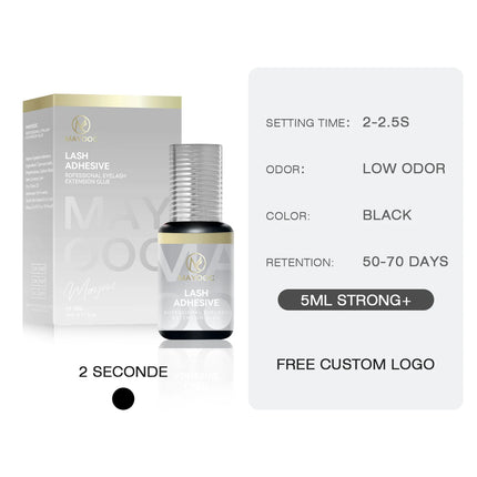 MAYOOC 0.3 Sec Eyelash Extension Glue Fast Dry Individual Lashes Glue Sensitive Eye Black Eyelash Glue Lash Free Custom Logo