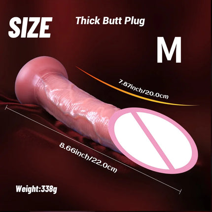 Realistic for Women Silicone Long Dildo Anal Plug Big Penis Strong Suction Cup Hands-Free Play for Adult Sex Masturbator G Spot