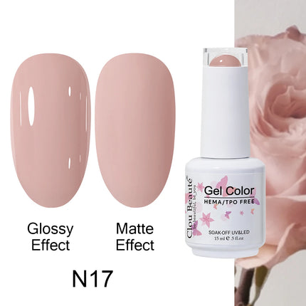 Clou Beaute 15ml HEMA TPO FREE Color Gel Nail Polish Nude Pink Red Green Collection Nail Gel Polish Glitter Soak Off UV LED Gel