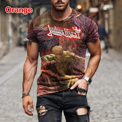 Popular Rock Judas Priest Band 3D Printed Men Women T-shirts Summer New Fashion Hip Hop Style Men's Clothing Streetwear Tees Top