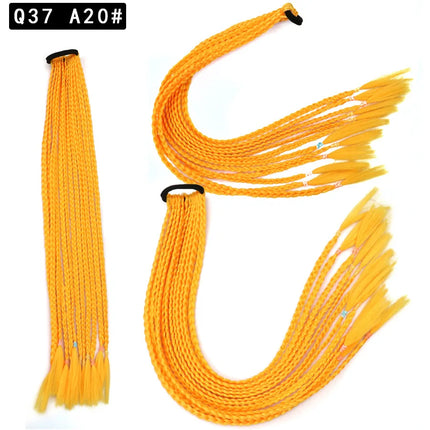 Wholesale European And American Dirty Braids Ponytail For Women Colorful Chemical Fiber Ethnic Style Rubber Band Small Braids
