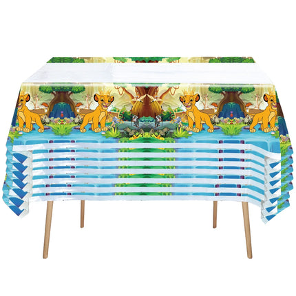 1/2/3/5/10pcs Lion King Simba Disposable Plastic Tablecloth 108x180cm Jungle Kids Birthday Party Table Cover Supplies