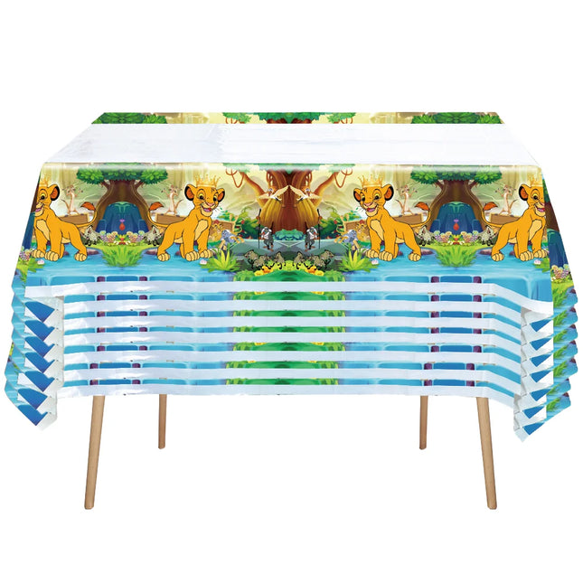 1/2/3/5/10pcs Lion King Simba Disposable Plastic Tablecloth 108x180cm Jungle Kids Birthday Party Table Cover Supplies