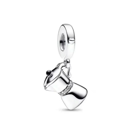 Classic 925 Sterling Coffee Cup Charms Tea Cup Beads Fit Original Bracelet Necklace Pendant Women Bracelet DIY Fine Jewelry Gift