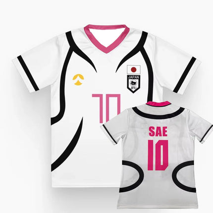 Japanese Anime Blue Lock Men'S&Women'S Soccer Jerseys Tee Ryusei Shidou&Itoshi Sae Role Playing T-Shirt V-Neck Sportswear Top