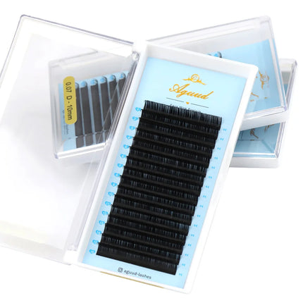 AGUUD 10 cases/lot Eyelash Extension Matte Black Russian Volume Eyelashes for Extension False Mink Classical Individual Lashes