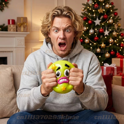 Smushers Squishy Dog Face Balls Green  Smushers Face Swap Squeeze Smush Stress Relief Sensory ball Safe & Fun for All Ages