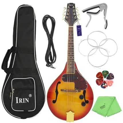Electric Mandolin Set 8 Strings  A Style Electric Mandolin with Case Strings for Beginners Practice Instruments Guitar