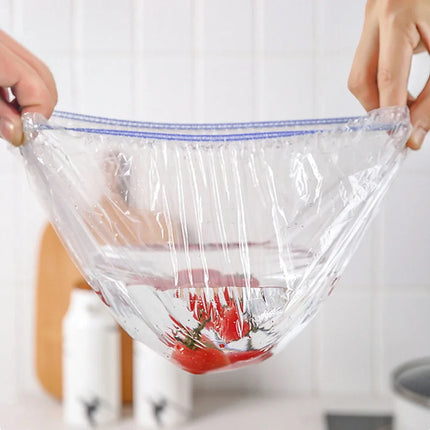 Colorful Disposable Food Cover Dust Food Grade Fresh Lids Elastic Plastic Wrap Shower Cap Fruit Food Cover Fresh Keeping Bag