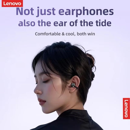 Original Lenovo TA410 TWS Panoramic Sound Effects Wireless Earbuds Ear Clip Bone Conduction With Mic Bluetooth 5.4 Headphones