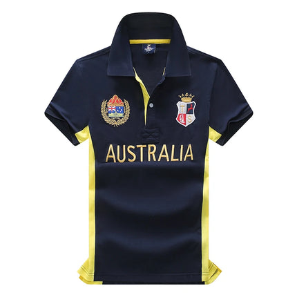 Men's polo shirt Australia Royal Short sleeve casual sports party cotton embroidered luxury contrast color original design