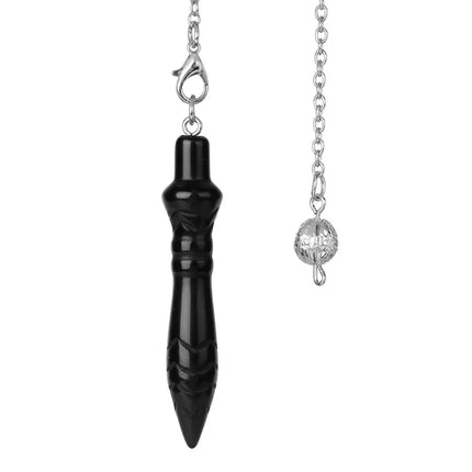Natural Stone Pendant Egyptian Crystal Pendulum for Divination Dowsing Reiki Pink Clear Quartz Amethysts Black Onyx Pendulo X130