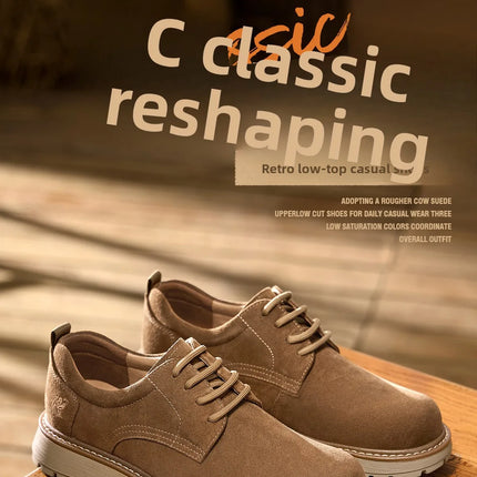 Golden Camel Men's Shoes 2026 New Business Casual Soft-Soled Leather Shoes High-Quality Non-slip Velvet Warm Work Shoe