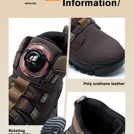 Waterproof Safety Boots Men Indestructible Steel Toe Work Boots Anti-smash Stab-resistant Safety Shoes Biker Botas Para Hombre