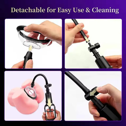 Manual Pussy Pump for Women Vacuum Suction Breast Nipple Massager Cup Sucking Vagina Clitoris Stimulator Enlarged Adult Sex Toys
