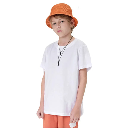 2-16 Years Boys T-shirts Cotton Short Sleeve Girls Clothes Summer Solid T-shirt Teenage Children Tees Kids Korean Top Baby Clothes