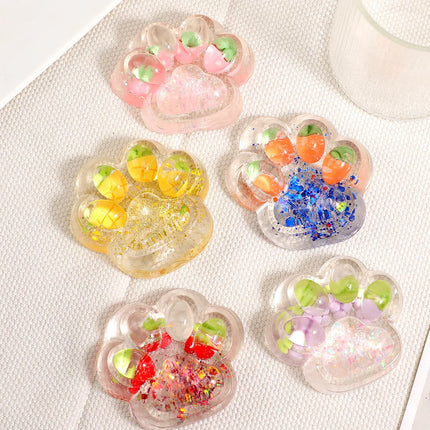 Squishy Fruit Cat Paw Fidget Toys Soft Pinch Cute Cat Paw Slow Rebound Pinch Stress Relief Squeeze Toy for Adults Gifts