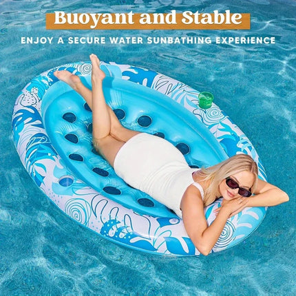 Inflatable Tanning Pool Floats Adult-Oval Tanning Float Lounger for Adults Raft, Sunbathing Lounge Cool Water Party Lake Beach