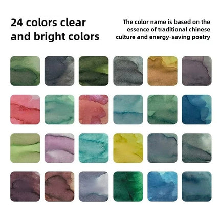 Ostrich 24 Colors 30/15ml Layered Chromatography Fountain Pen Ink Vibrant Gradient Watercolor Non Carbon Non Clogging Stationery