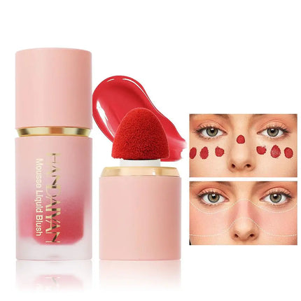 Matte Glitter Face Liquid Blusher Smooth Cheek Eye Mousse Blush Highlighter Stick Rouge Waterproof Contour Makeup