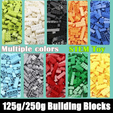 125g/250g DIY Building Blocks Bulk Set City Classic Bricks Colorful Assembly Creative Toy Educational Interactive Toy for Kids