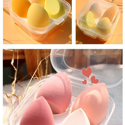 4pcs Makeup Sponge Cosmetic Puff Dry and Wet Combined Cosmetic Egg Women Foundation Powder Puff Bevel Cut Makeup Sponges