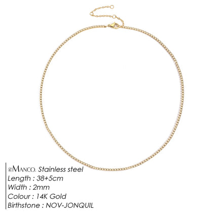 EManco Fashion Crystal High Quality Stainless Steel Gold Plated Necklace Ladies Charming Accessories Gifts Wholesale