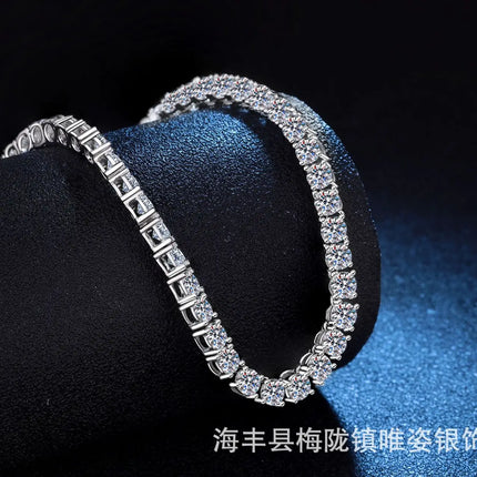 Bulk Hip-Hop Moissanite Tennis Necklace, PT950 Platinum, High-End Aesthetic for Men and Women, Luxury Jewelry