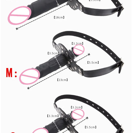 Double-Ended Mouth Gag Strapon Dildo Plug Bdsm Bondage Deep Throat Penis Harness Erotic Product Sex Toys for Couples Adult Games