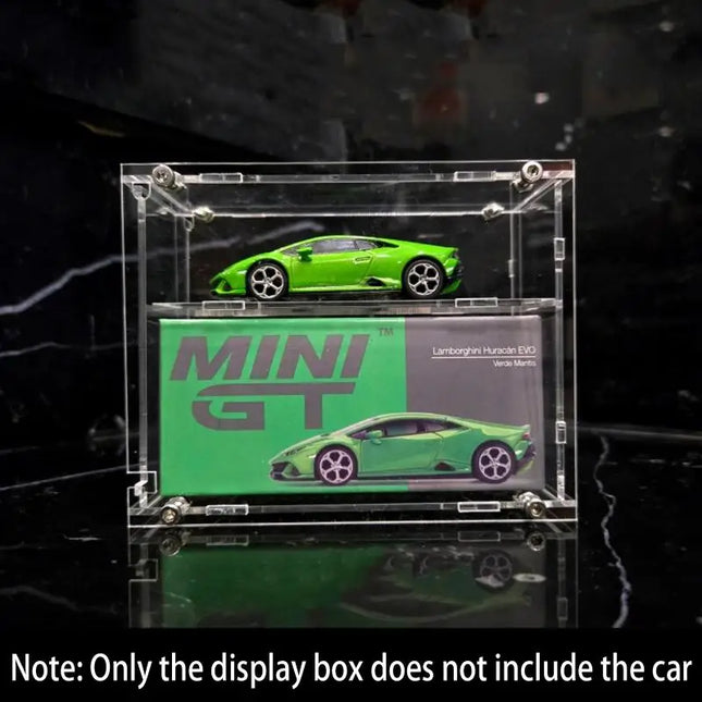1/64 Model Cars Acrylic Display Case Fit For Mini Size MiniGT Tomica Assembled Dust Proof Box Cabinet Toy Vehicles