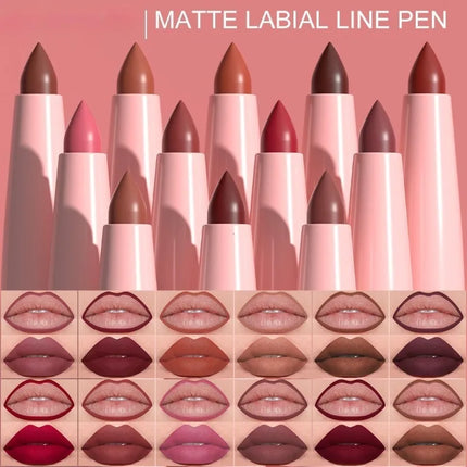 6pcs Lip Liner Pen Set Long-Lasting, Waterproof Sweatproof, Easy Coloring Non-fading Color Rendering Lip Gloss Set Beauty Makeup