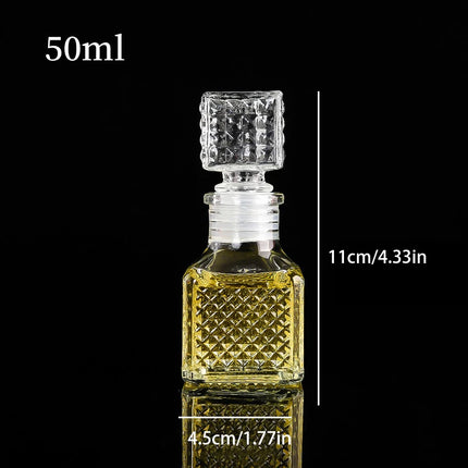 1Pcs 50ml Transparent Small Empty Spirit Whisky Wine Bottle Mini Glass Alcohol Liquor Bottles With Screw Cap Whiskey Decanter