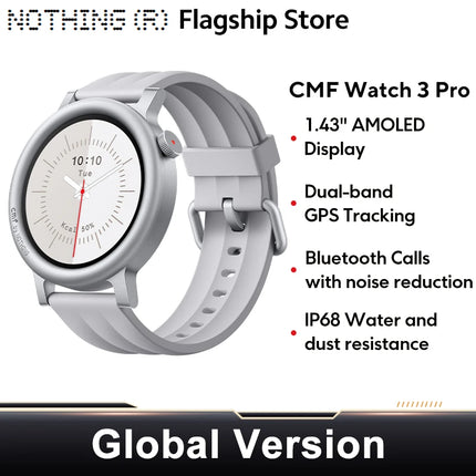 Global Version Nothing CMF Watch 3 Pro 1.43"AMOLED Dual-Band GPS Bluetooth Call smartwatch 131 Sports modes Blood Oxygen Monitor