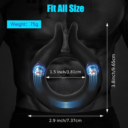 Rabbit Vibrating Cock Ring Sex Toy - 10 Vibrations,Rechargeable,Silicone Penis Ring For Men Couples Sex Tool Clitoral Stimulate