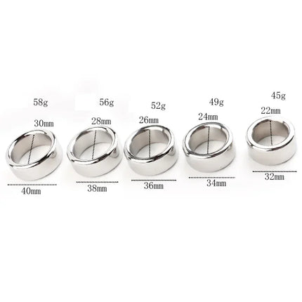 Top Quality Small Large Size Male Penis Ring Lock Stainless Steel Heavy Metal Cock Ring Ball Stretcher Erection Sexy Toy For Man