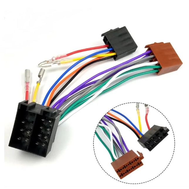 16 Pin Car Stereo Radio ISO Cable Adapter For VW ISO Female To ISO Male Plug Connector Wiring Harness Automobile Accessories