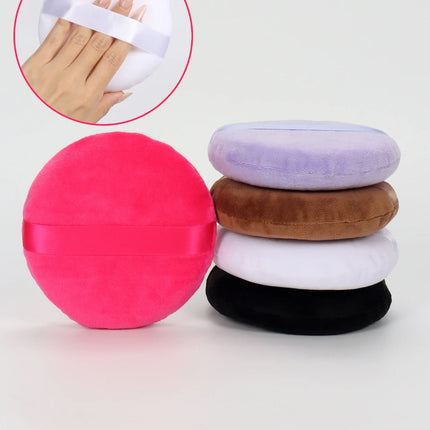 125mm圆形 Cotton Velvet Powder Puff Large Loose Powder Puff Makeup Artist Powder Puff Round Cotton Ribbon Hook Hand Glove Puff