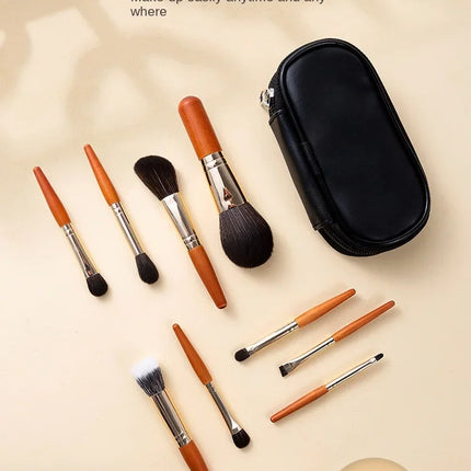 9Pcs/lot Mini Makeup Brush Set Portable Travel Cosmetic Brushes Kit Eyeshadow Foundation Powder Brushes Beauty Makeup Tools