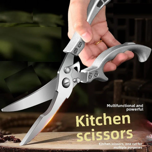 2025 New Kitchen Strong Scissors Sharp Stainless Steel Scissors BBQ Scissors Household Chicken Bone Scissors, Steak Scissors