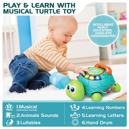 Baby 6-18 Months Music Turtle Crawling Light Sound Music Girl Boy Early Learning Educational Toys Infant Toddler Gifts