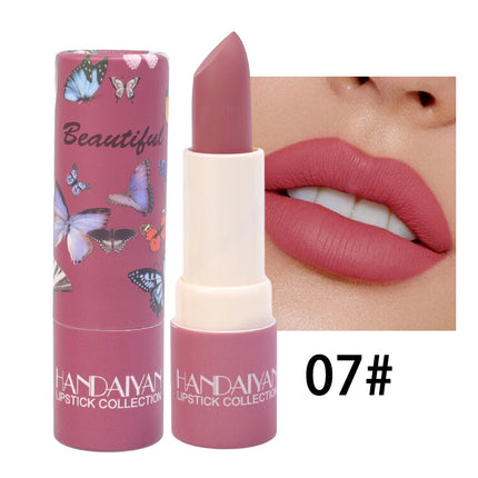 Rose Pink Nude Matte Velvet Lipstick Color Rendering Lasting Non-stick Cup Sexy Lipsticks Waterproof Beauty Lips Makeup Cosmetic