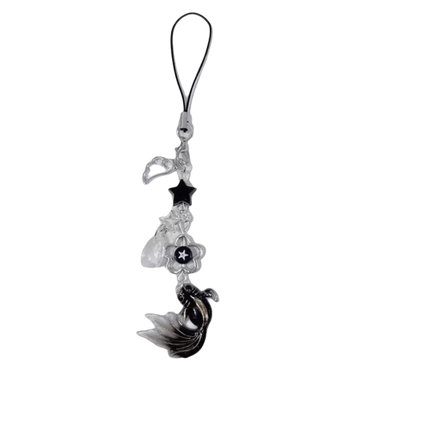 Plastic Lucky Koi Phone Pendant Crystal Beads Unique Beaded Keyring Lightweight Simulation Fish Keychain Charms Car Key Jewelry