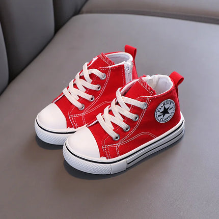 Chaussures en toile mi-montantes pour enfants Chaussures pour enfants décontractées confortables à semelle souple pour garçons et filles Chaussures de planche antidérapantes et respirantes