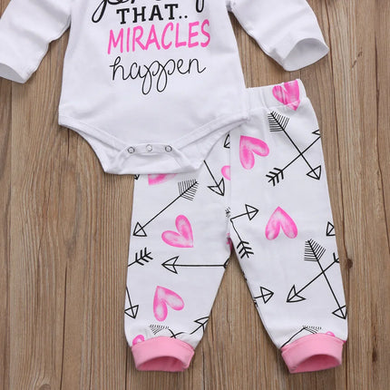 4Pcs Baby Girls Clothes Sets Newborn Letter Print Long Sleeve Romper Tops Pants Hat Headband Summer Autumn Baby Outfits 0-24M