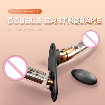 Strapon Artificial Penis Vibrator Electric Double Head Vibrating Wearable Strap On Belt Dildo G Spot Sex Toys For Women Lesbian