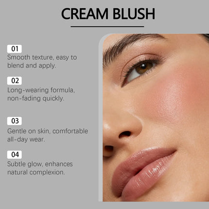 Red Silky Moisturizing Blush, Hydrating and Colorful for a Rosy, Radiant, Natural Contouring Makeup Look