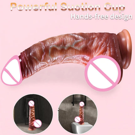 Realistic Wearable Strapon Dildo with Sliding Testicles for Women - Skin-Like Anal & Vagina Masturbation Tool with Big Penis Si